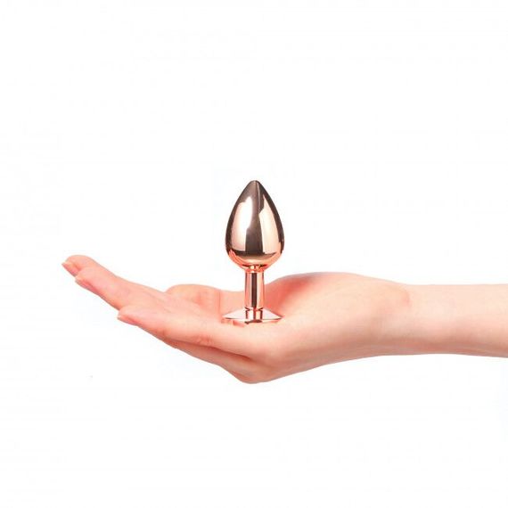 Металева анальна пробка із прикрасою у вигляді кристалу Dorcel - Diamond Plug Rose Gold S | Зображення 3