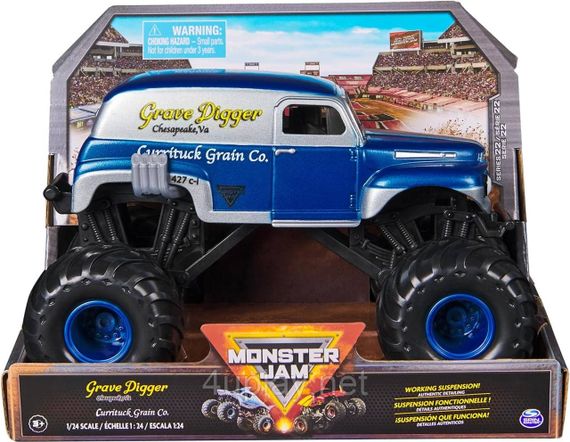 Оригинал Monster Jam Grave Digger Monster Truck Монстр-трак 1:24 Могильщик Гробокопатель Металлический кузов