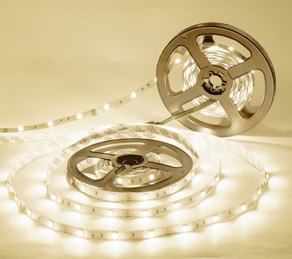 Светодиодная лента негерметичная теплый оттенок 12V 8W 2835 WW PCB IP20 1m (BY-030/120)