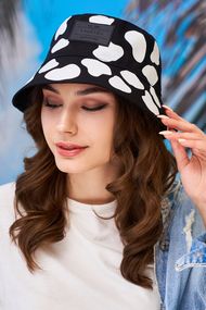 Стильная панама расцветки коровы (1384) черный + белый