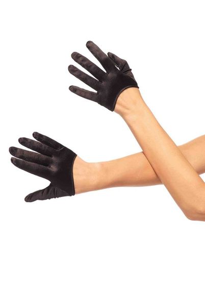 Рукавички сексуальні One Size Mini Cropped Satin Gloves від Leg Avenue | Зображення 2