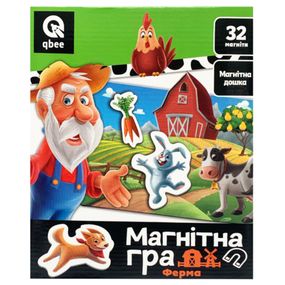 Детская магнитная игра "Ферма" QB600-003, 32 магнита и магнитная доска