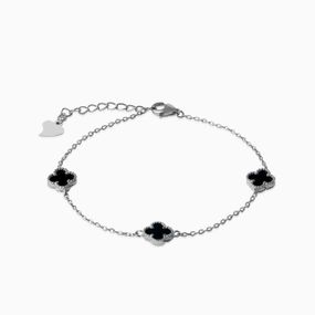 Срібний браслет у стилі Ван Кліф з оніксом Artsriblo арт259бр