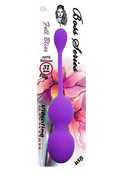 Вагінальні кульки 32mm 80g Purple 10 function USB Boss Series sexstyle | Зображення 2
