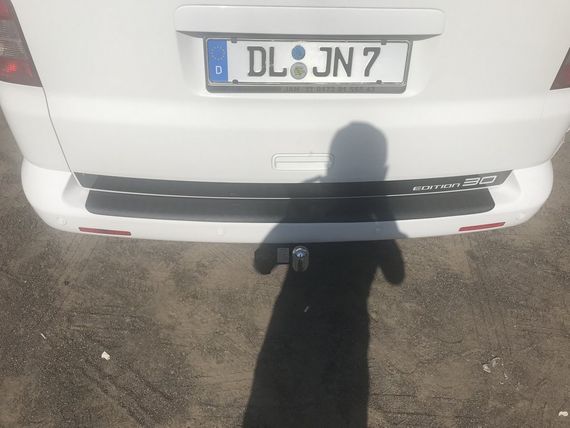 Накладка на задній бампер із загином (ABS-пластик) Матова для Volkswagen T5 2010-2015 рр | Зображення 4