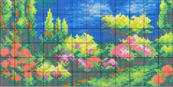 Набір для вишивання за нанесеною на канву схемою "Beautiful view".AIDA 14CT printed , 29*36 см | Зображення 3