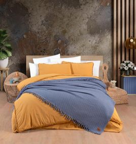 Постільна білизна Sikel Stonewashed Soho Firfirli 200 х 220 см Hardal