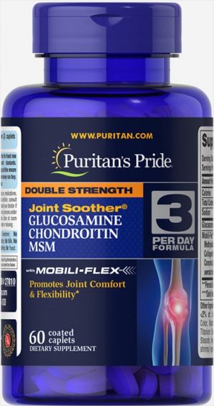 Хондропротектор для суставів Glucosamine Chondroitin MSM Double Strength 60 Caplets