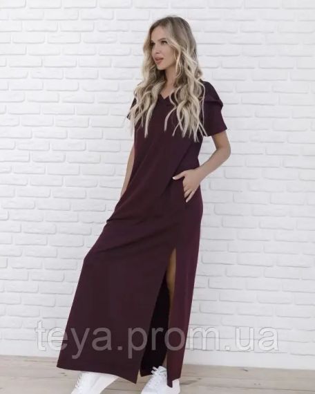 Платье для женщин цвет бордовый размеры S, M, L, XL FI_000343 | Зображення 1
