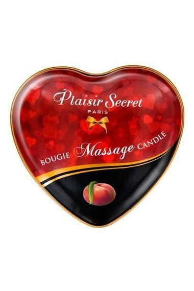 Розпродаж!!! Масажна свічка-серце Plaisirs Secrets Peach (35 мл) (термін 05.2026) | Зображення 1