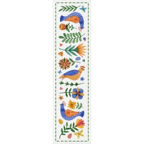 Доріжка на стіл (ранер) Пташки та квіти 150x40 см (DR_25F003)