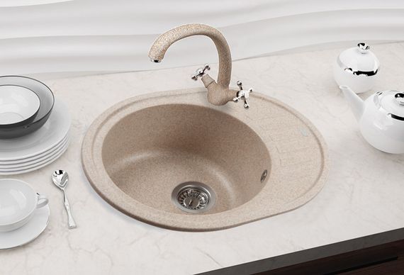 Каменная мойка Ventolux MONICA (BROWN SAND) 620x500x200