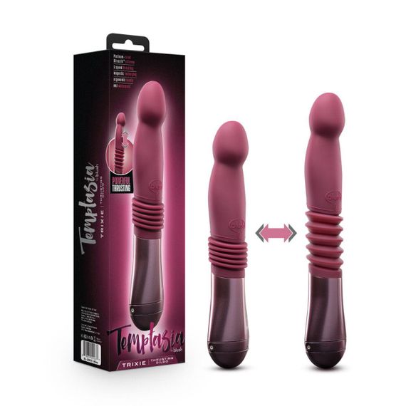 Пульсатор для точки G Blush Temptasia – Trixie Thrusting Dildo – Wine Red, 3 швидкості Sex Aura | Зображення 6