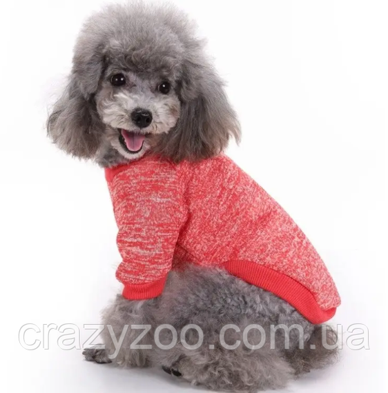 Кофта для собак и котов EcoToys Red S рябая красная A: 25 см B: 34 см C: 20 см 7105 | Зображення 3