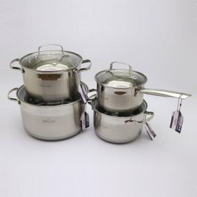 Набір кухонного посуду Bohmann BH-1908, 8 предметів нержавіюча сталь, для індукції