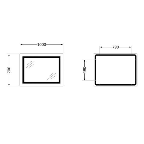 Дзеркало Qtap Cardinal 1000х700 з LED-підсвіткою Touch, з антизапотіванням, з димером, рев. темп. кольори (3000-6500 K) QT0478C10070 | Зображення 1
