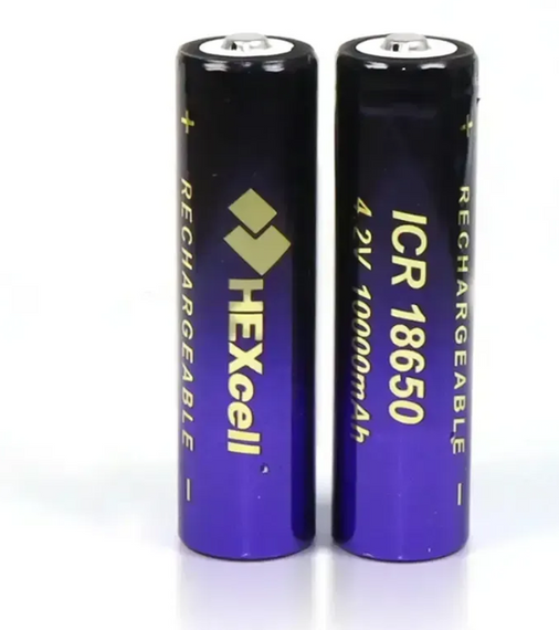 Акумулятор 18650 HEXcell 10000 мА·год 4.2В Li-ion із захистом від короткого замикання для ліхтарів і портативної техніки Синій | Зображення 2