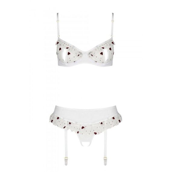 Сексуальний комплект з поясом для панчіх LOVELIA SET white L/XL - Passion | Зображення 4