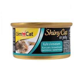 Вологий корм з куркою та креветками для котів GimCat Shiny Cat, 70 гр