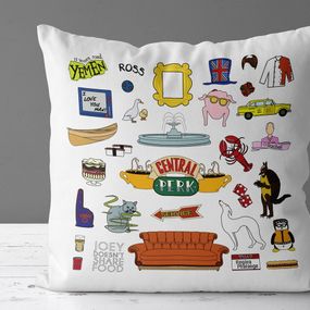 Подушка габардинова з принтом Central perk Friends 30x30 (3P_CASA045)