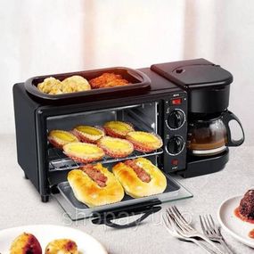 Многофункциональная печь 3 в 1 Domotec MS‐5308В - настольная печь, кофеварка, гриль/сковорода, 2800 Вт