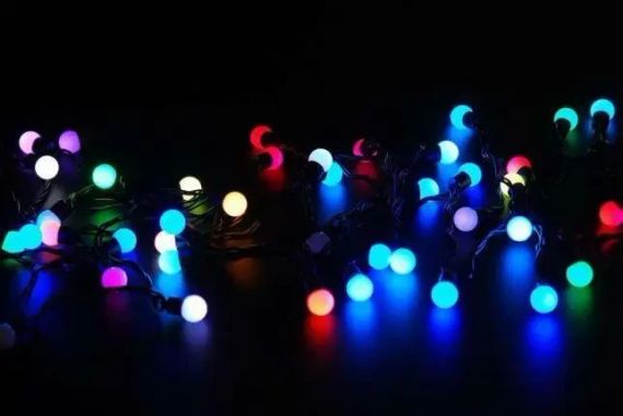 Гирлянда матовый шарик 28LED 5м (флеш) 10мм, Новогодняя бахрама, Светодиодная гирлянда, Уличная гирлянда | Зображення 5