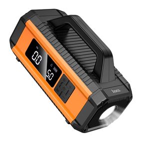 Пусковий прилад для акумулятора автомобіля+ насос HOCO QS4, Power Bank 10000mAh, 2xUSB+ Type-C, корпус пластик, Box
