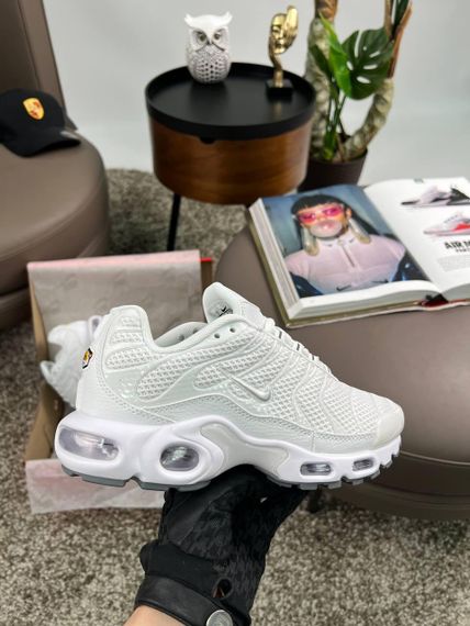 Кросівки Air Max Plus White Silver , текстиль , В'єтнам 39 25 см | Зображення 1