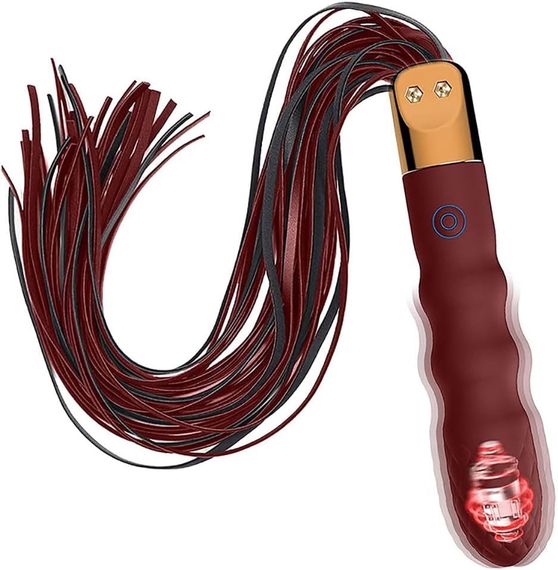 Вібраційний батіг з натуральної шкіри 2 в 1 (USB) | Зображення 1