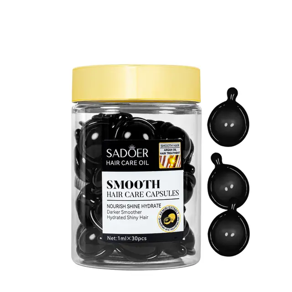 Відновлюючі капсули для волосся Sadoer Argan Oil Hazelnut Smooth Hair Care Capsules з олією аргану та ліщиною