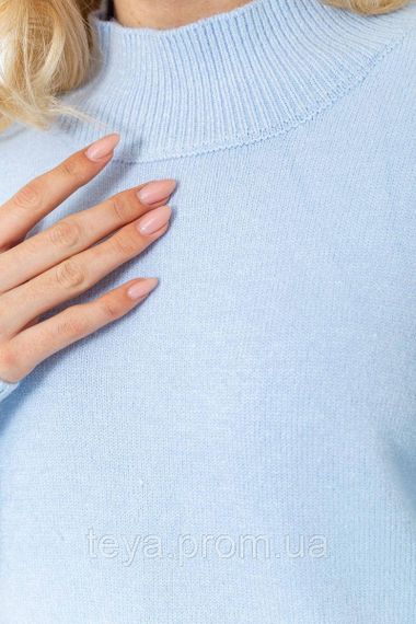 Свитер женский однотонный, цвет светло-голубой, размер One Size FA_008478 | Зображення 5