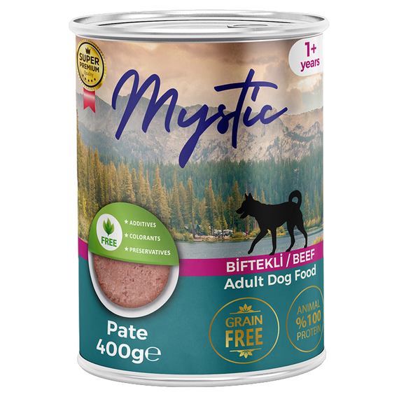 Вологий корм Mystic паштет з ЯЛОВИЧИНОЮ для дорослих собак 400г.
