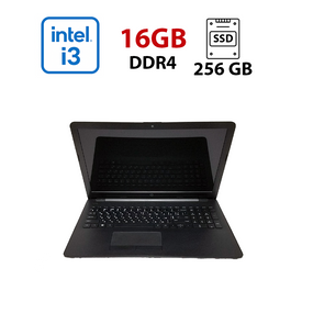 Ноутбук HP 15-BS013DX / 15.6" (1366x768) TN / Intel Core i3-7100U (2 (4) ядра по 2.4 GHz) / 16 GB DDR4 / 256 GB SSD / Intel HD Graphics 620 / WebCam / DVD-ROM / Win 10 Home Lic б/в