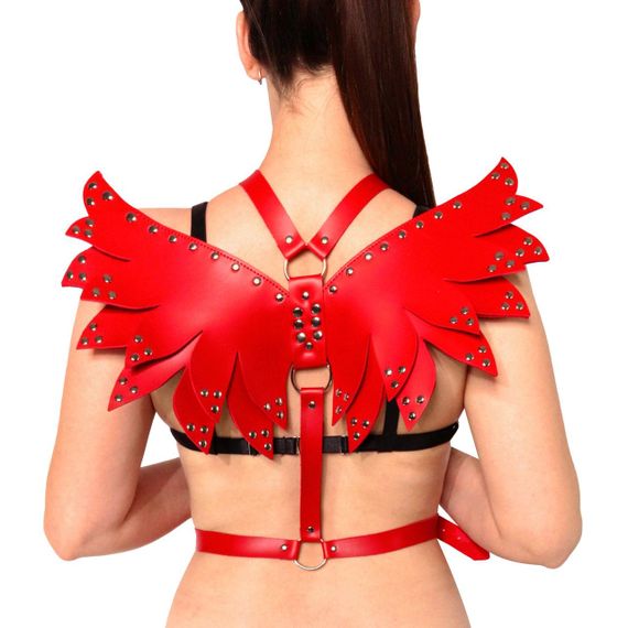 Женская портупея Art of Sex - Wings красная XS-M, экокожа sexstyle