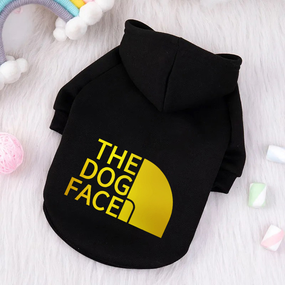 Толстовка для собак з капюшоном чорна з золотим the dog face XL