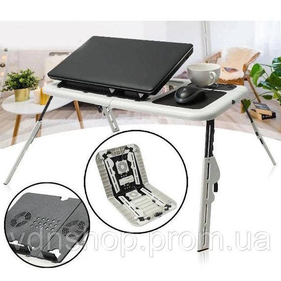 Регульована підставка для ноутбука з вентилятором, Стіл для ноутбука в стилі мінімалізм FC-17 | Зображення 1