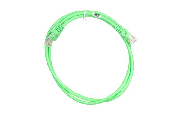Патч-корд 2E Cat 5e,UTP,RJ45, 26AWG ,7/0.16 Cu, 1.00 m,PVC, Green (2E-PC5ECOP-100GRN) | Зображення 1