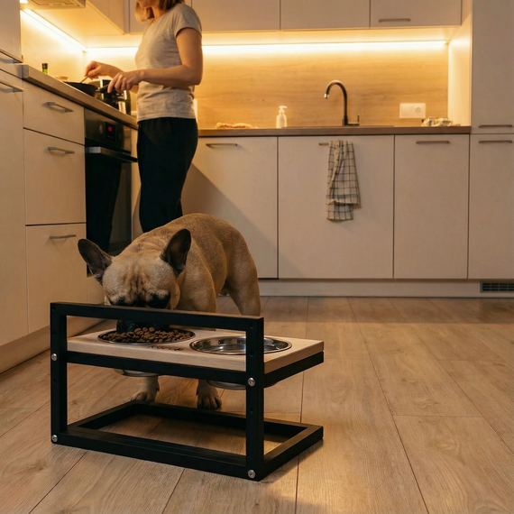 Миски на регулируемой подставке для маленьких собак Hollky Flex S (2 × 0.450 л) FS-422523-BLNT | Зображення 1