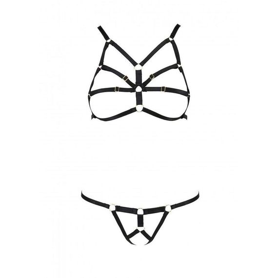 Комплект білизни зі стреп Armanda Set black XXL/XXXL — Passion Exclusive | Зображення 4