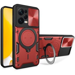 Чохол Magnetic Stand з захистом камери для Xiaomi Redmi 12 колір Червоний