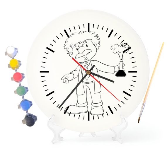 Детский набор для творчества часы раскраска Урок химии 30 см (Г0205)