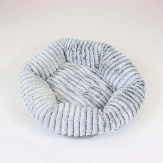 Лежанка для домашніх тварин кругла 35*30см Сіра