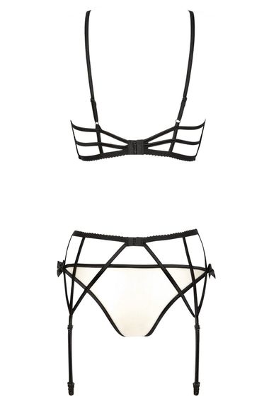 Комплект Beauty Night SAVANNAH SET thong, garter belt Екрю L/XL | Зображення 6