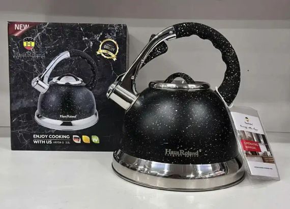 Чайник із гранітним покриттям зі свистком Haus Roland HR 704-5 3,5 л із нержавіючої сталі
