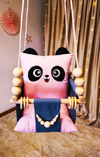 Підвісна гойдалка Pіnk panda, гойдалка для дітей | Зображення 2
