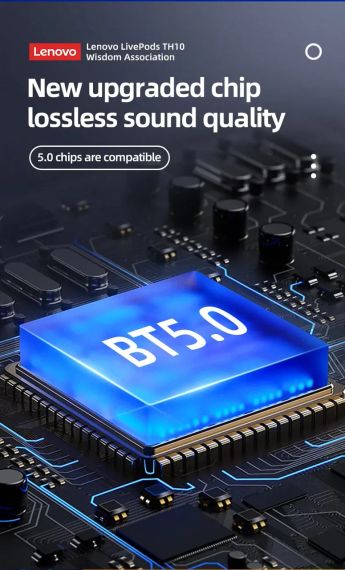 Накладные наушники  Lenovo Thinkplus TH10 TWS, стерео Bluetooth  наушники, музыкальная гарнитура с микрофоном | Зображення 7