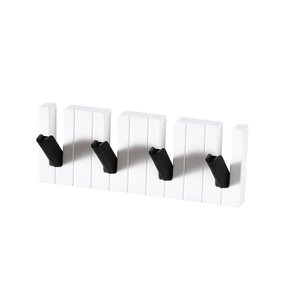 Настінна ключниця SV Four Hooks Piano на 4 гачки 22x16x4 см у вигляді клавіш, Білий (sv0591k2)