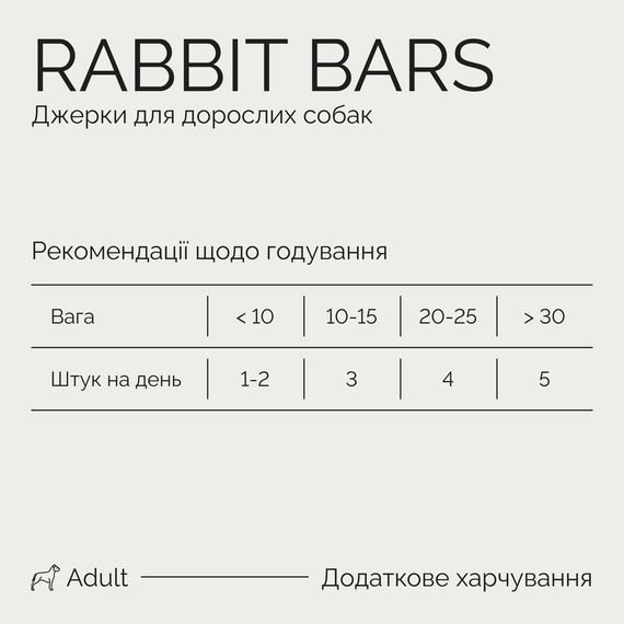 Джерки Savory Bars With Rabbit, батончики з кроликом, 100 г | Зображення 3