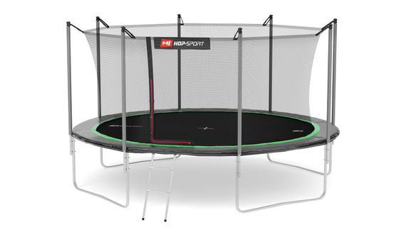 Батут Hop-Sport 14ft (427см) чорно-зелений з внутрішньою сіткою | Зображення 3