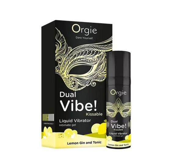 Рідкий вібратор Orgie DUAL VIBE! коктейль Джин-тонік лимон, 15 мл